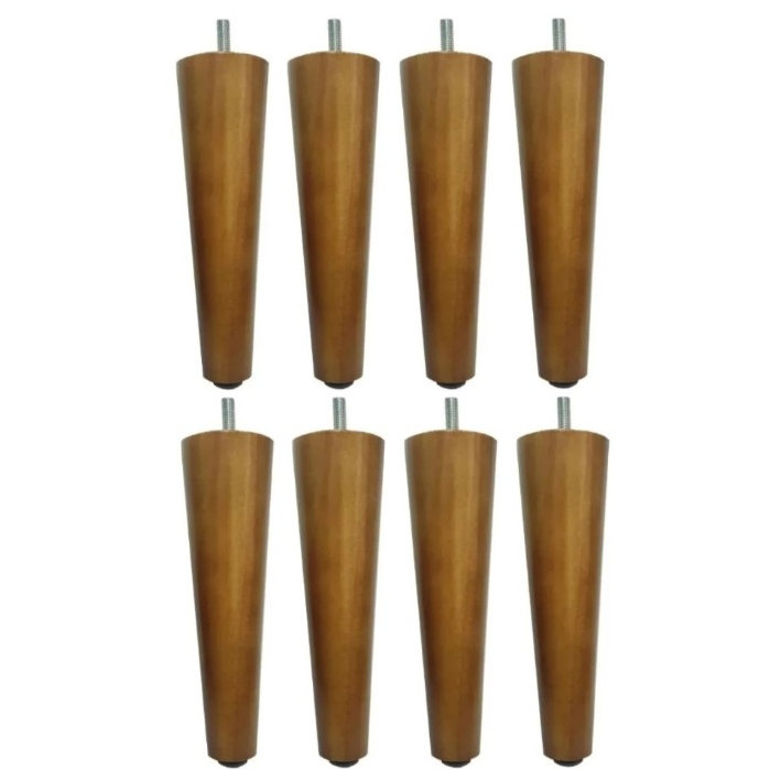 Kit 8 Pés Palito 15 Cm Pés Para Poltrona Puff Pés Conico Retro Recamier