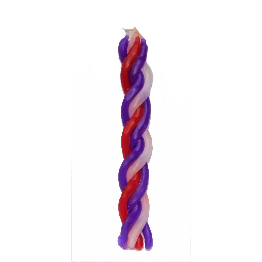 Vela Para Havdalá De Parafina Com Três Cores Kosher VERMELHA/ROXA ##!