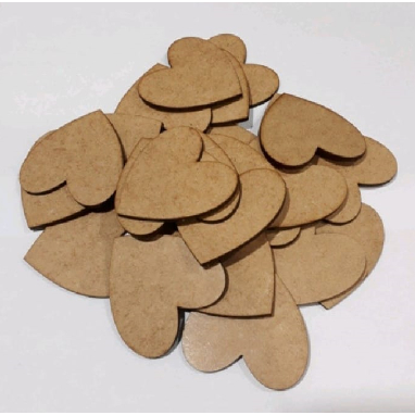 Kit 100 corações 2 cm mdf cru aplique em Oferta na Shopee