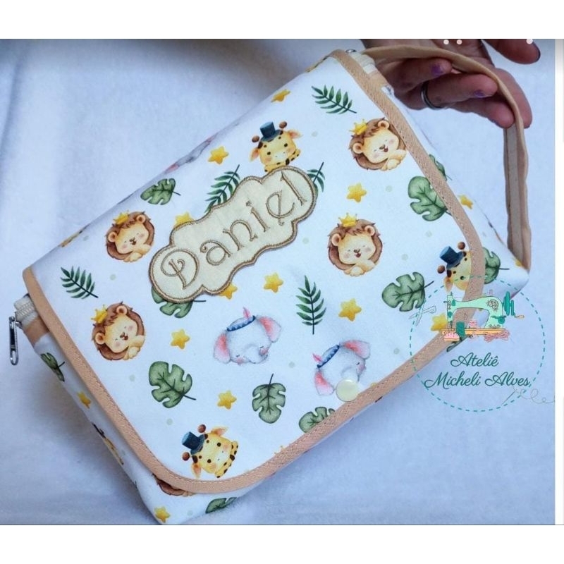 Necessaire do Bebê GRANDE (menino)/Necessaire Porta Fraldas e Lenço umedecido GRANDE