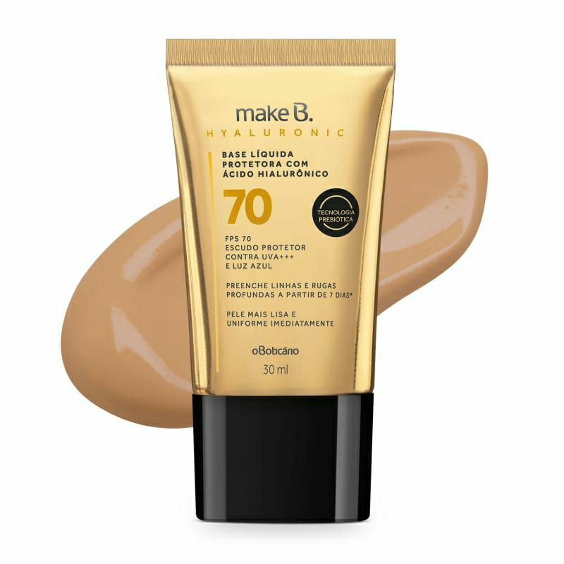 Base Protetora Make B. Hyaluronic FPS 70 COR 10, 15, 20, 25, 30, 40 ou 50 - O Boticário em Oferta na Shopee