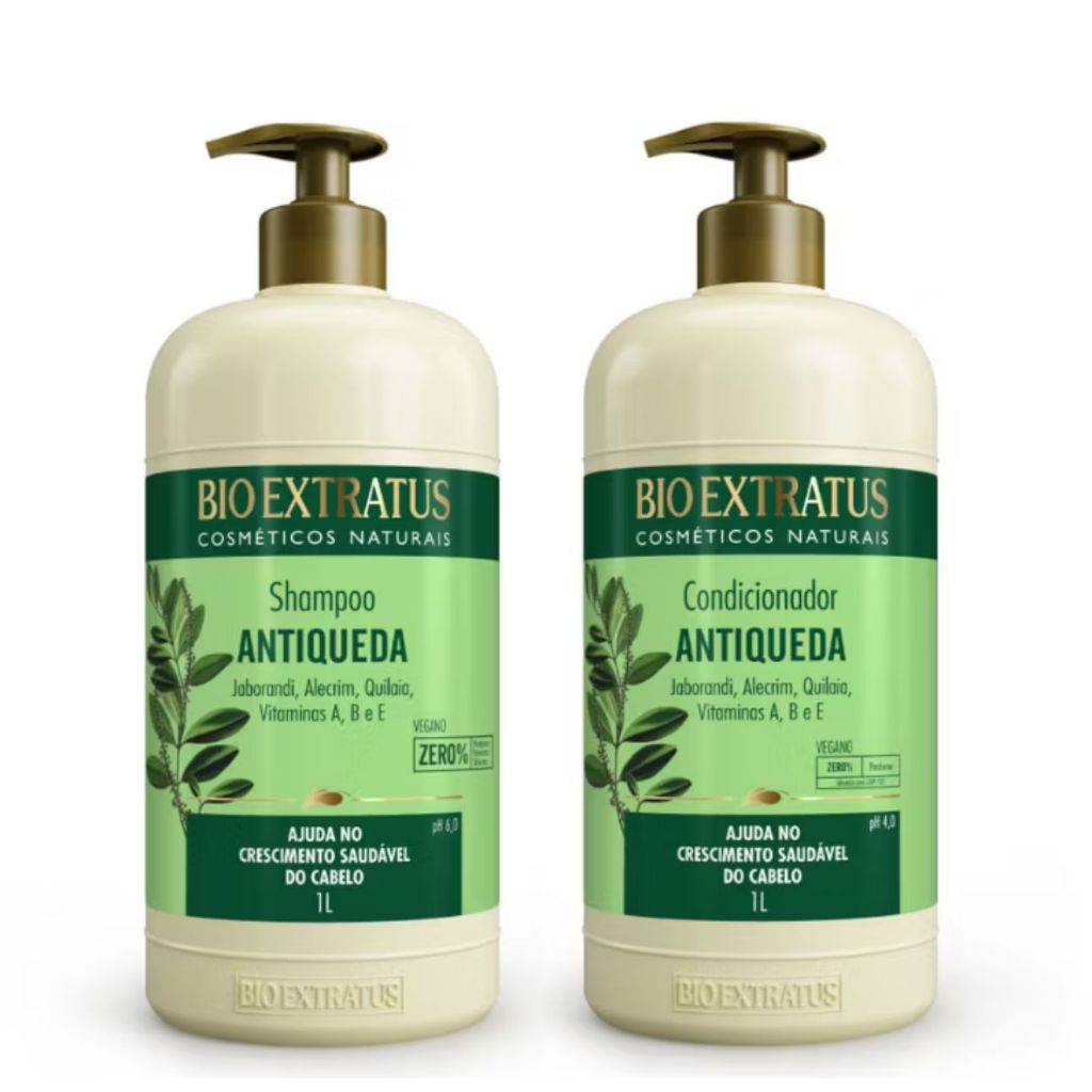 Kit Jaborandi Shampoo e Condicionador Bio Extratus - 1L Antiqueda e Crescimento