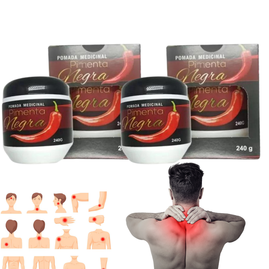 Kit 2 Pimenta Negra Anti-Inflamatória 240g Resultado Imediato
