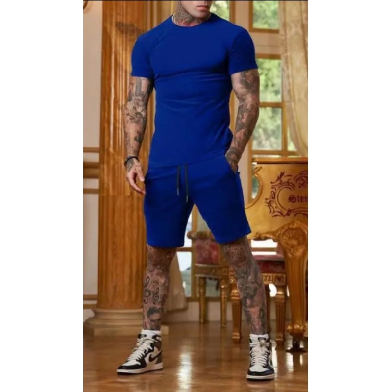 Conjunto Masculino Fortão, Camiseta e Bermuda Suede Camurça