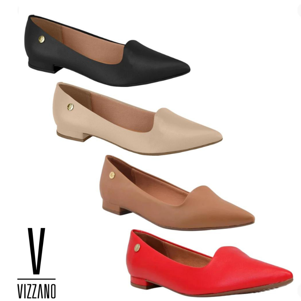 Sapatilha Feminina Vizzano Original Bico Fino Social trabalho casual