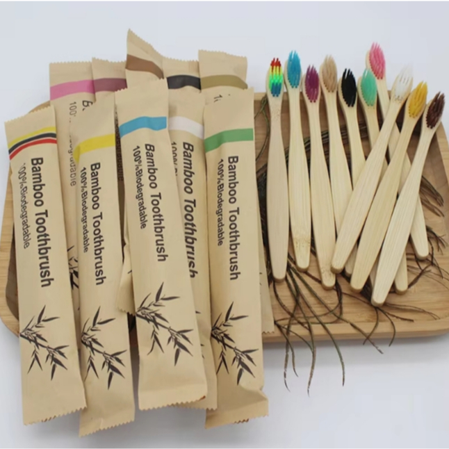 Escova De Dente De Bambu Ecológica Biodegradável Vegan