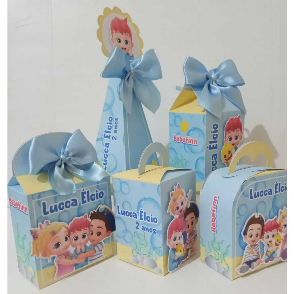 Kit Festa-20 Lembrancinha Personalizada Bebefinn-Caixinha Personalizada-Papelaria Personalizada