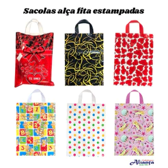 Sacola Alça Fita 40X50cm 25un sacolas plasticas
