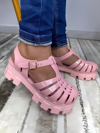 Sandália Feminina Plataforma Tratorada Aranha Confortável em Oferta na Shopee