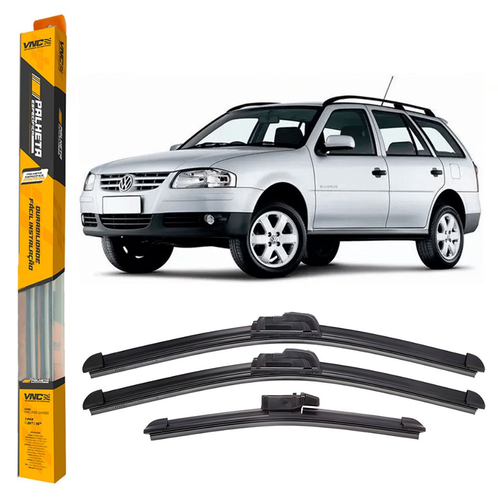 Kit de 3 Palhetas para Limpador de Parabrisa Dianteiro + traseiro para Vw Parati G3 2003 Até 2014 em Oferta na Shopee