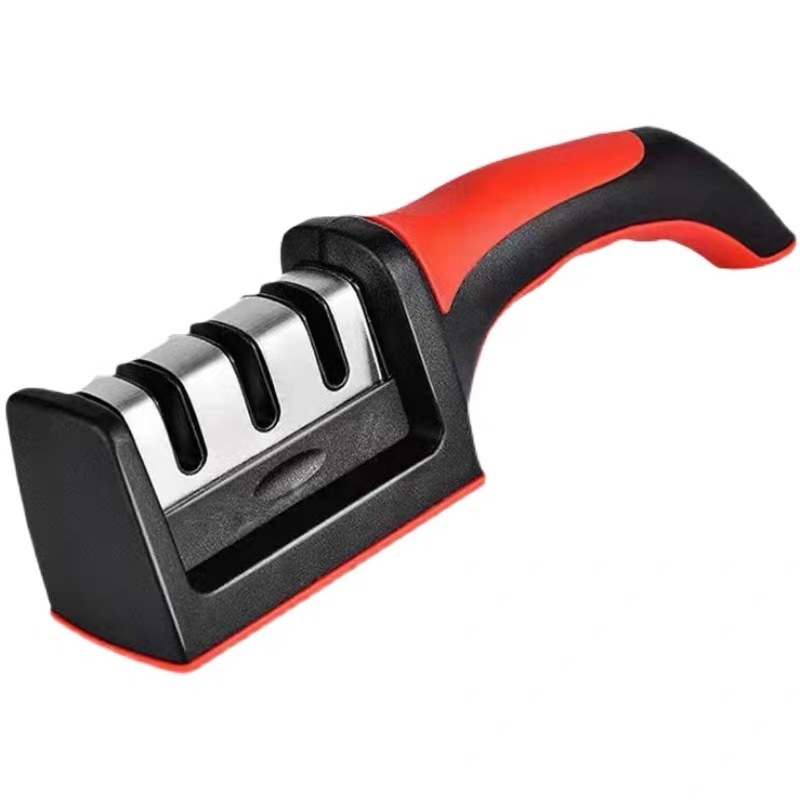 Amolador Afiador De Facas Em Aço Inox Com 3 Afiadores-Q9