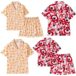 Z&D Lingerie Pijama Feminino com Botão Manga Curta com Gola e Short Sy05
