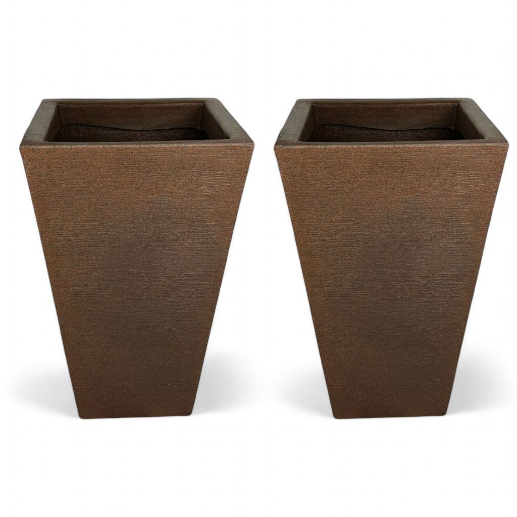 KIT 2 vasos coluna quadrada G para plantas naturais e artificiais em polietileno 55x33x33 em Oferta na Shopee