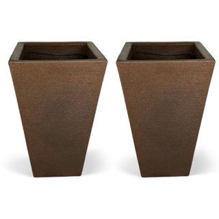 KIT 2 vasos coluna quadrada G para plantas naturais e artificiais em polietileno 55x33x33 em Oferta na Shopee