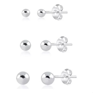 Trio de Brincos Bola Prata 925 legitima 3 pares em Oferta na Shopee