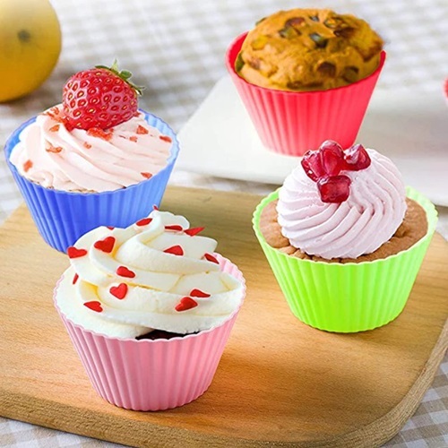 Kit 10 Mini Forma Silicone Forminha Cupcake Assadeira Bolinho Air Fryer Empadinhas Pronta Entrega