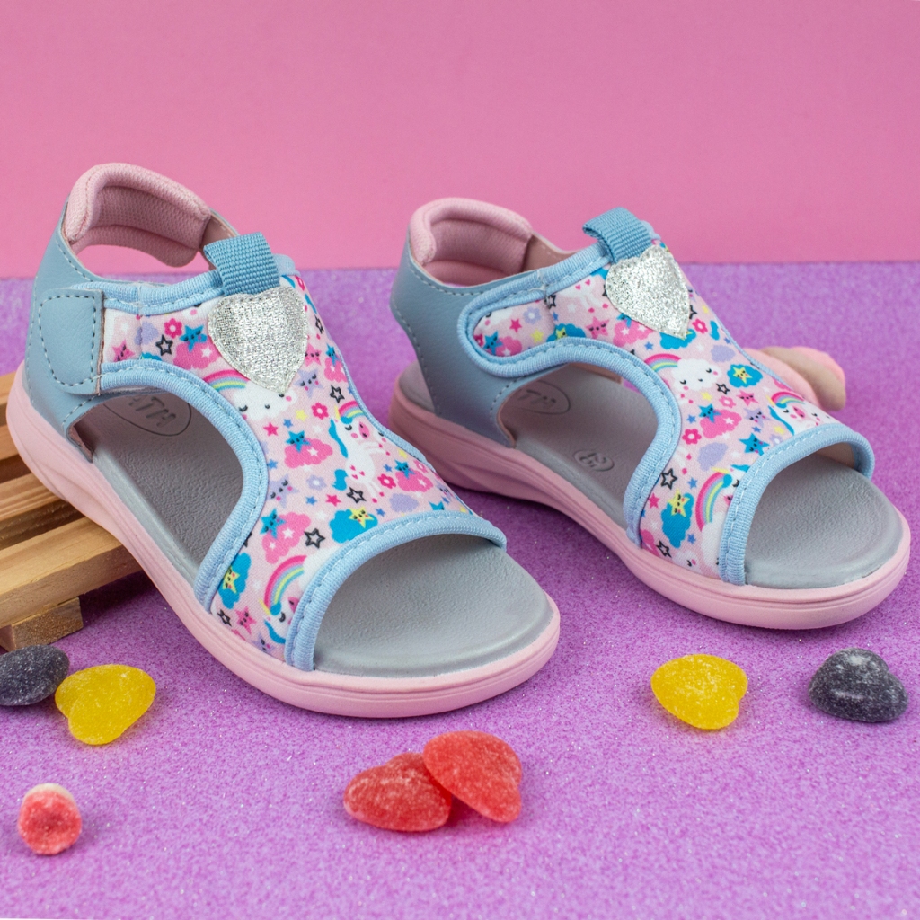 Sandália Papete Juvenil Menina Moda Infantil Coração Metalizada Brilho Promoção em Oferta na Shopee