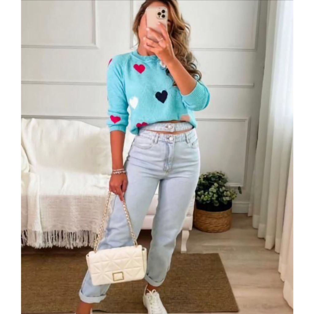 Blusa Tricô  Charmosa Coração