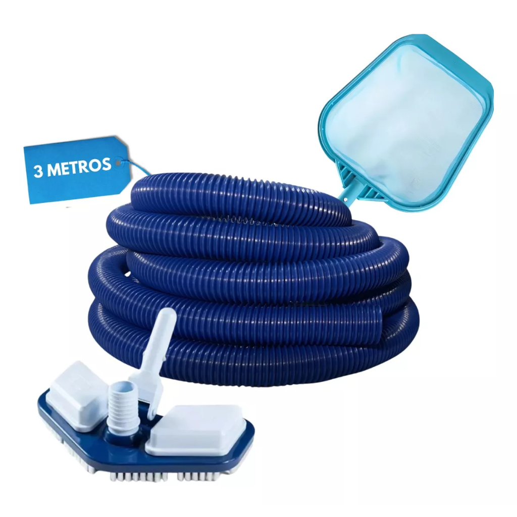 Kit Aspiração Piscina Aspirador Peneira E Mangueira 3m em Oferta na Shopee