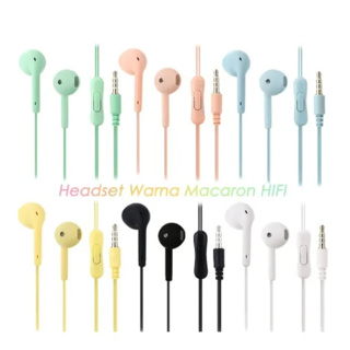 Fone De Ouvido Macaron Com Fio De Alta Qualidade Fone De Ouvido com fio e microfone em Oferta na Shopee