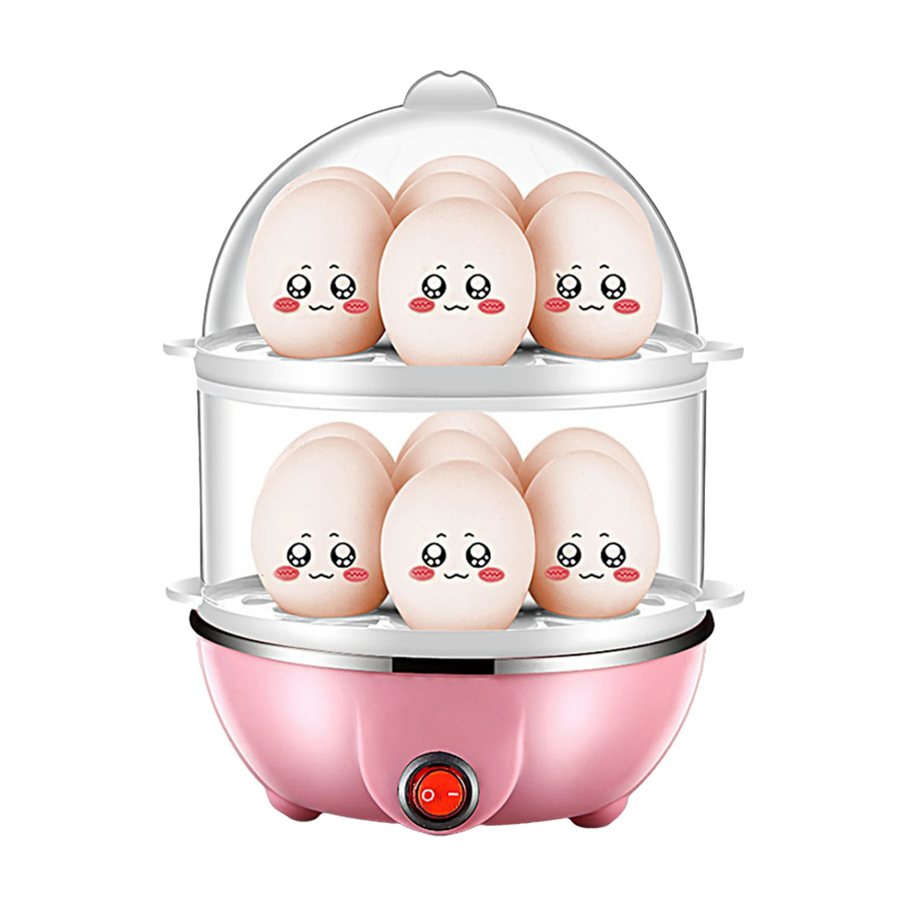 Cozedor de Ovos Maquina Eletrica 14 Ovos No Vapor Egg Cooker Duas Camadas 110v