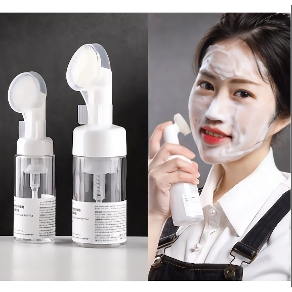 Frasco Pump Espumador Com Escova De Silicone Para Limpeza Facial Skin Care 120ml em Oferta na Shopee