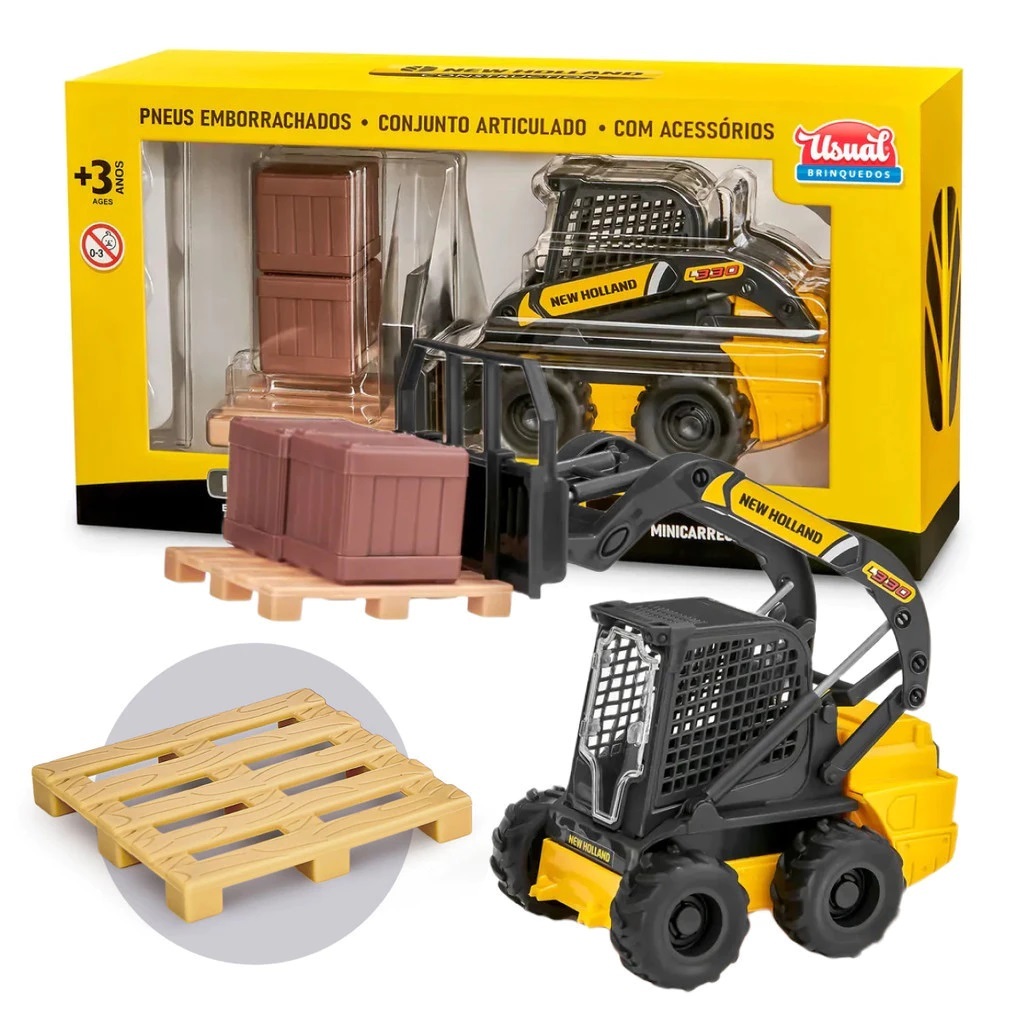 Mini Carregadeira New Holland Realista 1:26 Brinquedos Miniatura +3 Anos