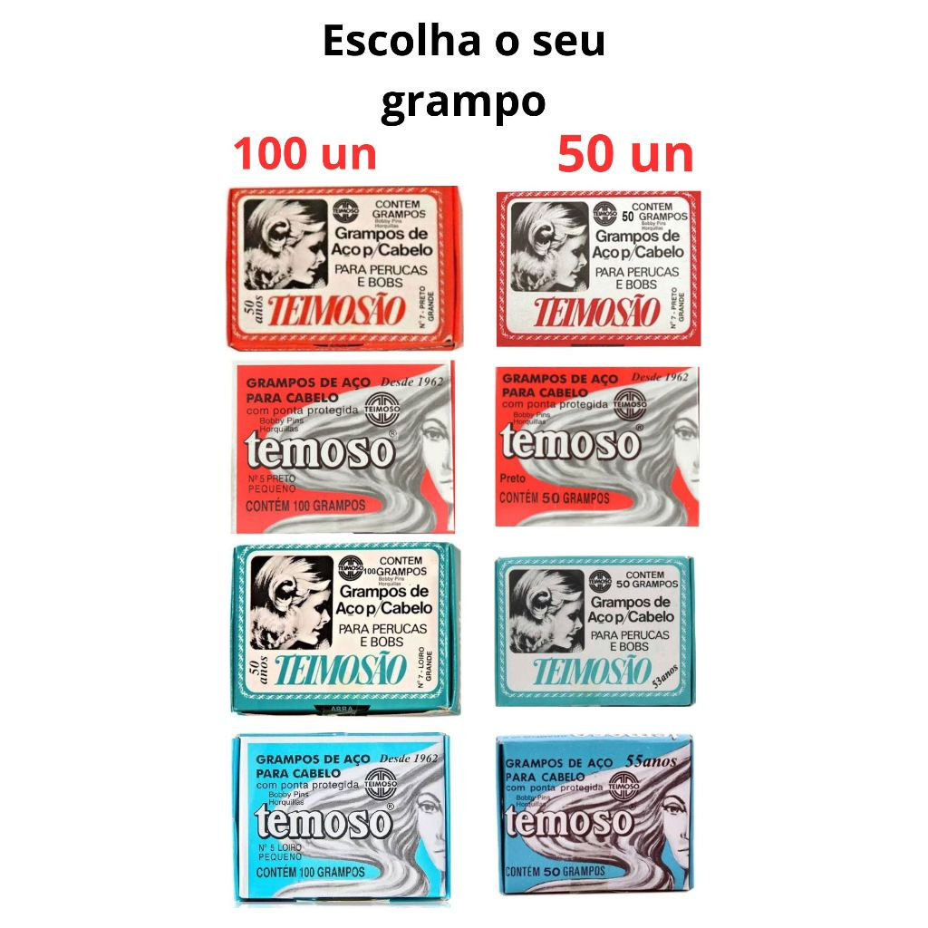 Grampos teimoso vários tipos escolha n7e n5 preto e loiro 50 ou 100 un ( escolher nas variações)