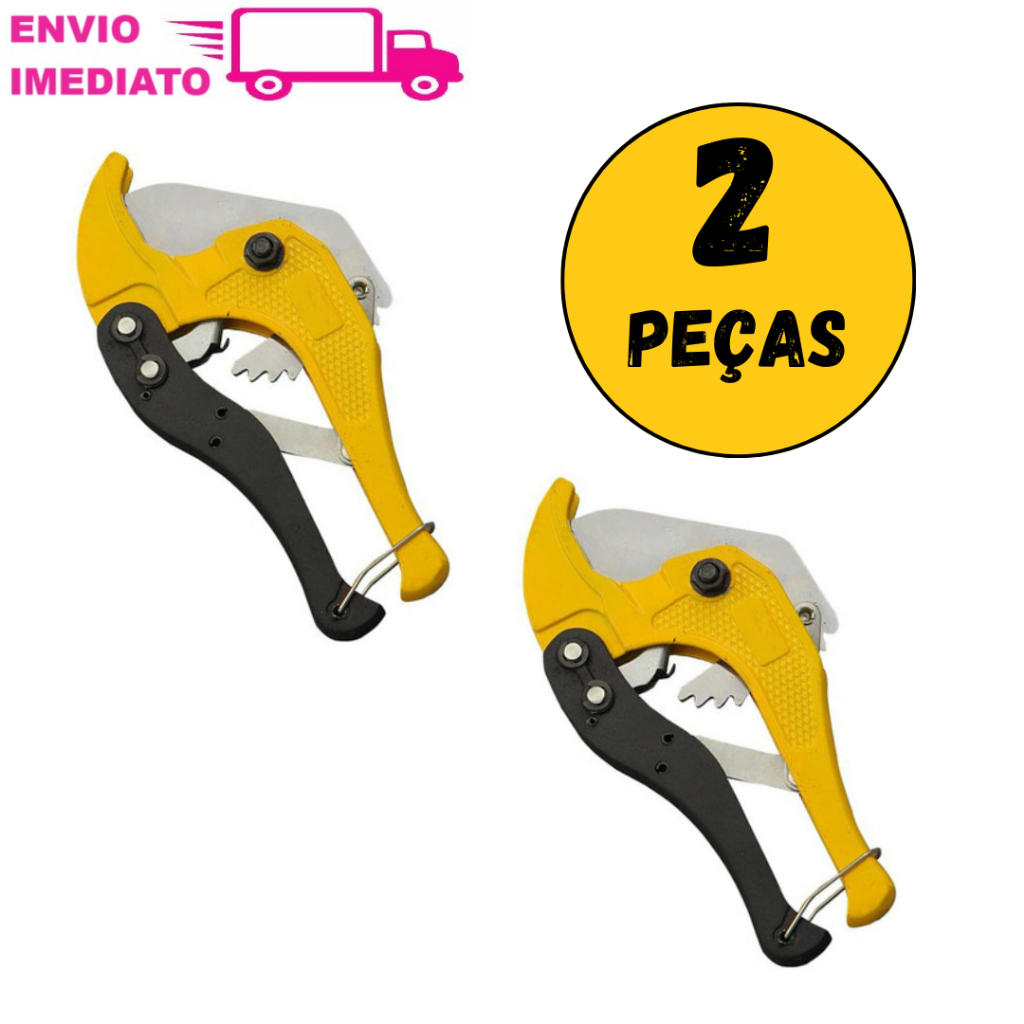 Alicate Cortador Cano de PVC até 42mm Corte de Tubos e Canos Hidráulicos com Trava de Segurança