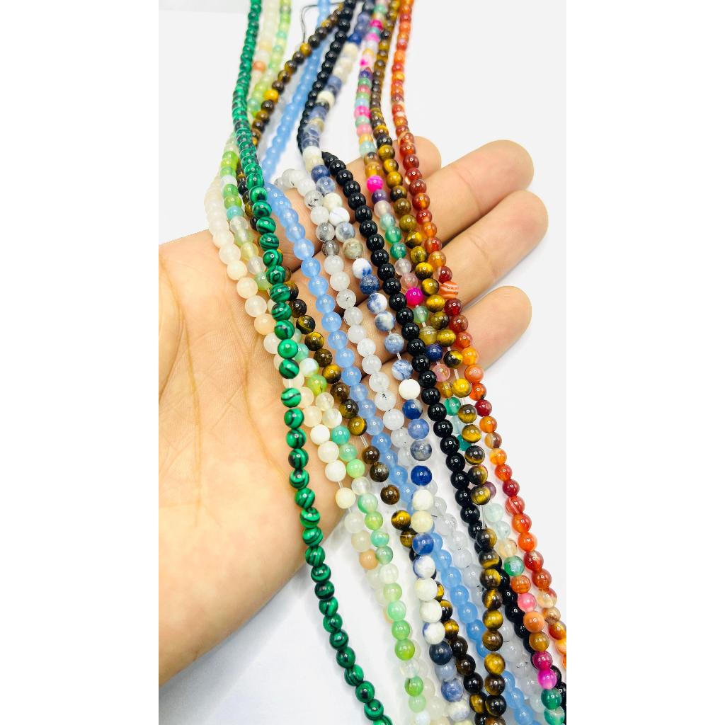 Fio de Contas Pedras Naturais 04mm aproxi. 85 contas