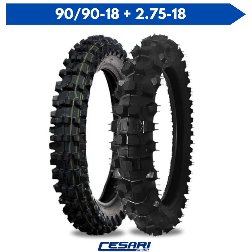 Par Pneu CG 125 Titan 150 YBR Trilha 2,75-18 + 90/90-18 em Oferta na Shopee