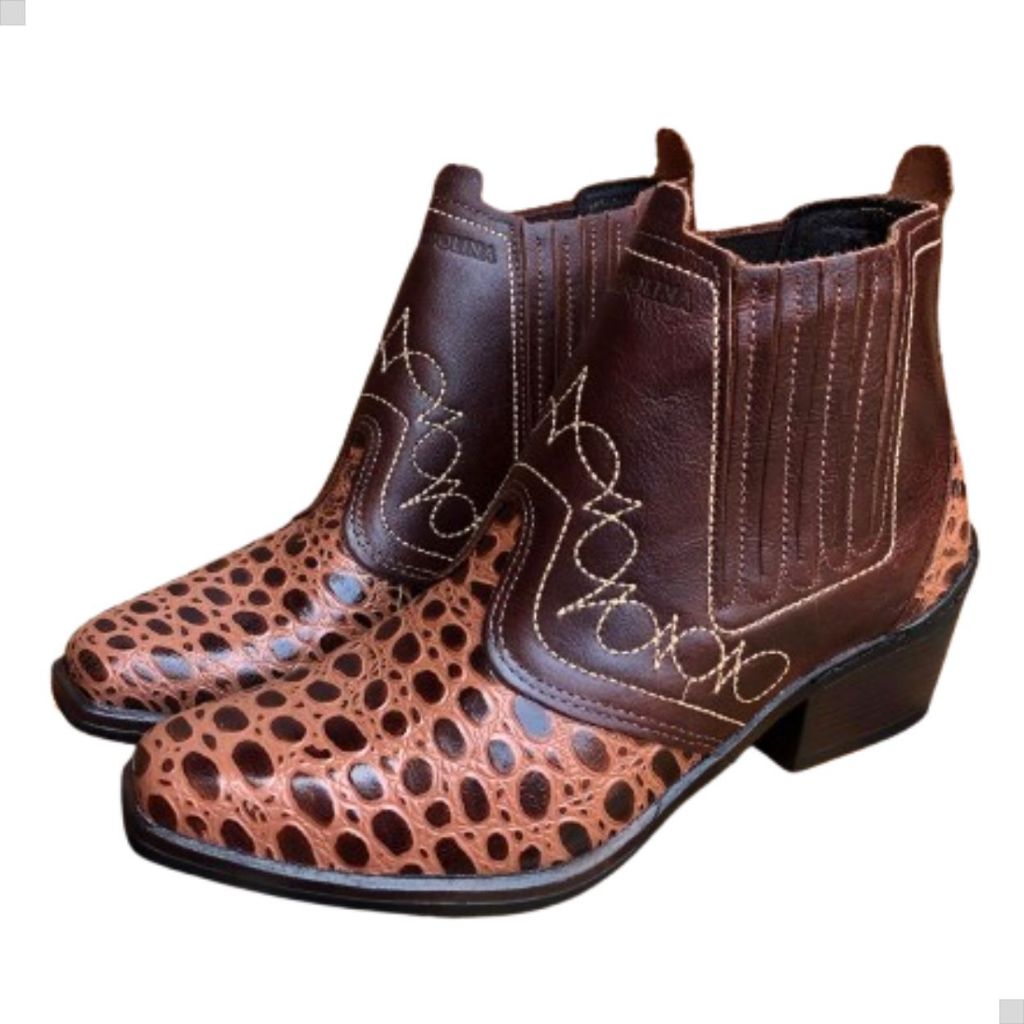 Bota Country Texana Masculina Botina Rodeio Vaquejada Cavalgada Cowboy Botina Duas 2 Cores Leve 3736