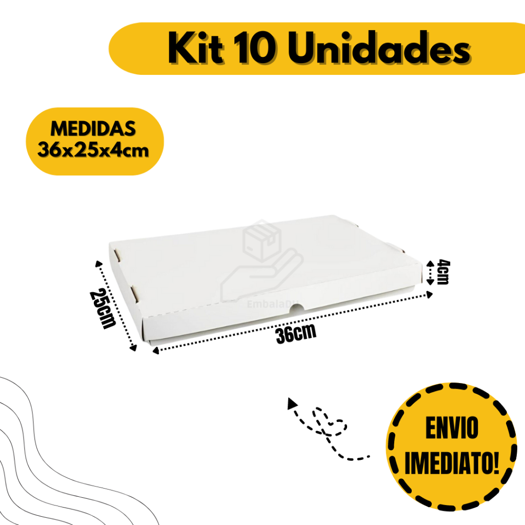 10 Caixas De Papelão 36x25x4cm Para Doces Salgados Presente Armazenamento Transporte
