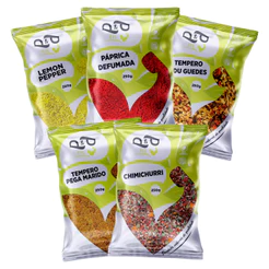 Combo Temperos Lemon Pepper, Páprica Defumada, Edu Guedes, Chimichurri, Pega Marido