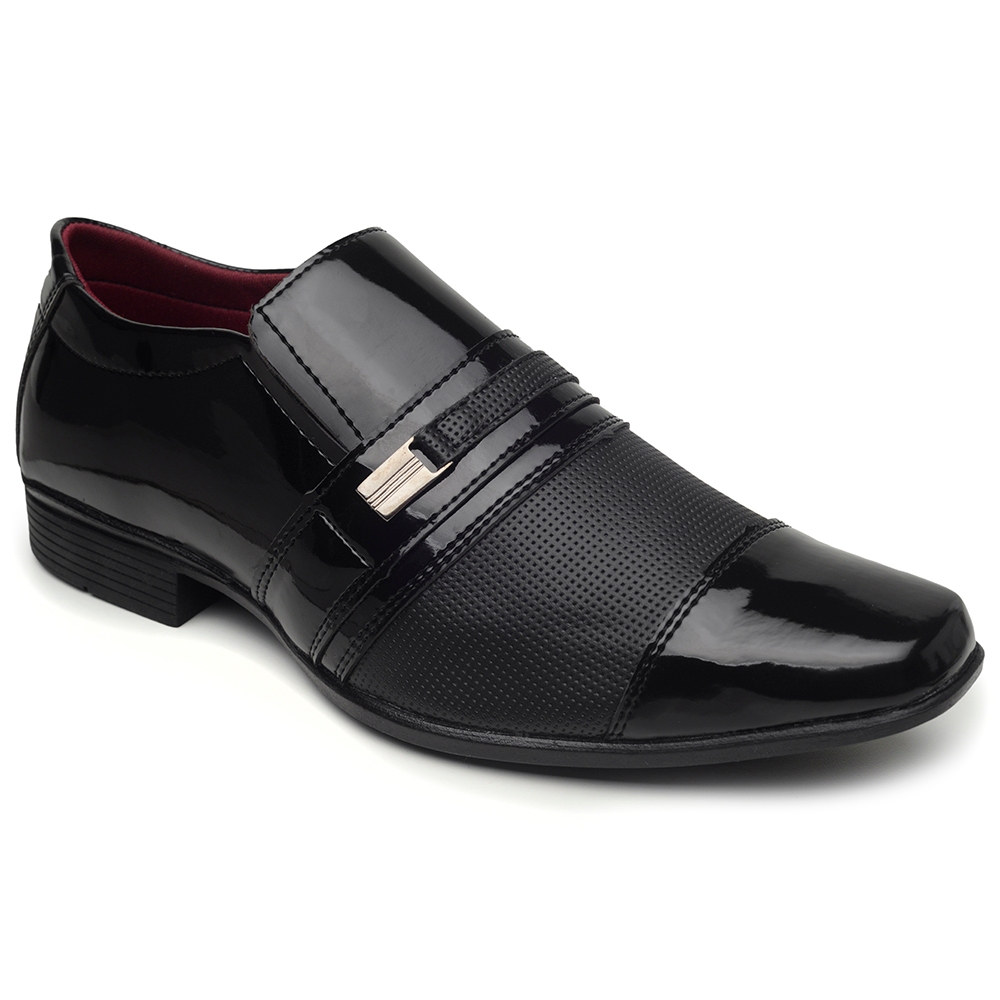 Sapato Social Sollano Estilo Italiano Classic Verniz Preto 109
