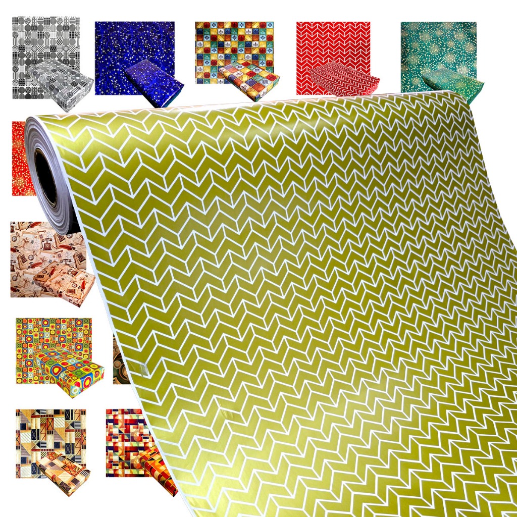 Papel De Presente Bobina Couche 60cmx100m rolo estampa neutra casual em Oferta na Shopee