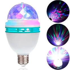 Lâmpada Giratória Colorida 3W Led Bola Maluca RGB Para Have Casa Quarto Sala Salão Efeito Festa