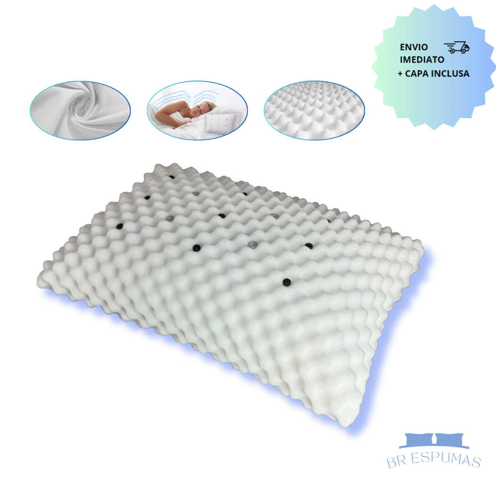 Travesseiro MAGNÉTICO ALTO ORTOPÉDICO Soft Confortável Massageador Infravermelho Terapêutico Luxo