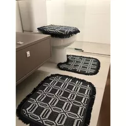 Jogo De Tapete Conjunto Banheiro 3 Peças Luxo Qualidade Promoção Decoração
