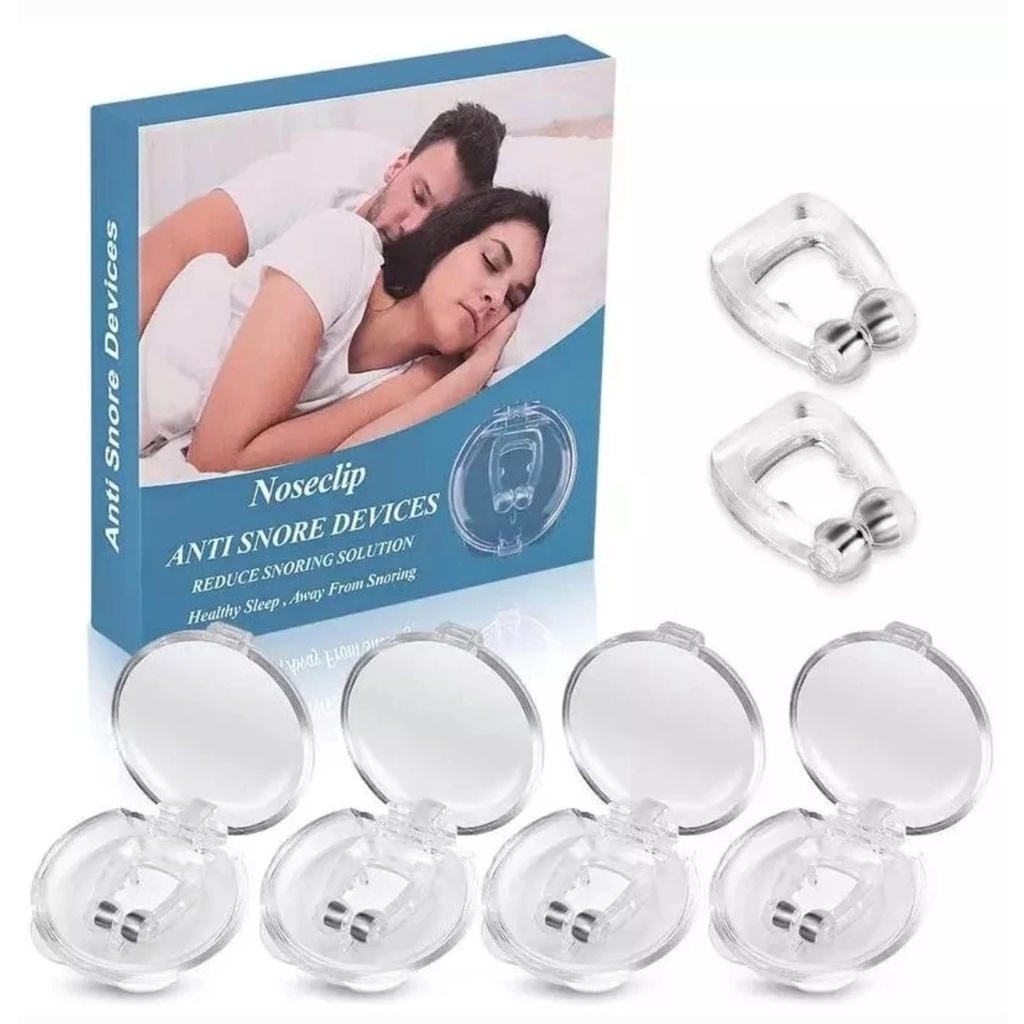 Kit 4 Clipe Magnético Nasal Anti Ronco e Apneia Dilatador