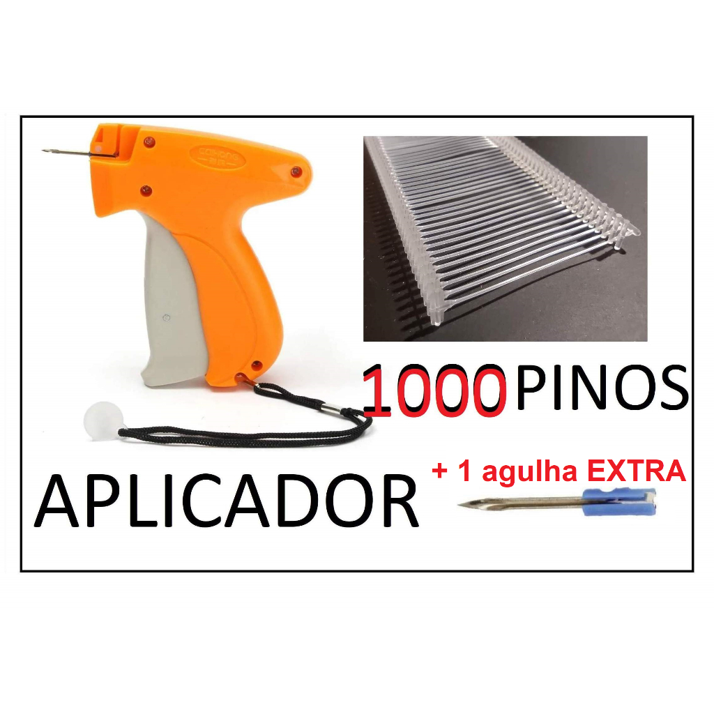 Kit Aplicador de Etiquetas com 1000 Pinos + 1 Agulha Extra p Roupas e Tecidos em Oferta na Shopee