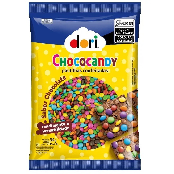 Confeitos Chococandy Sabor Chocolate Coloridas 500g - Dory