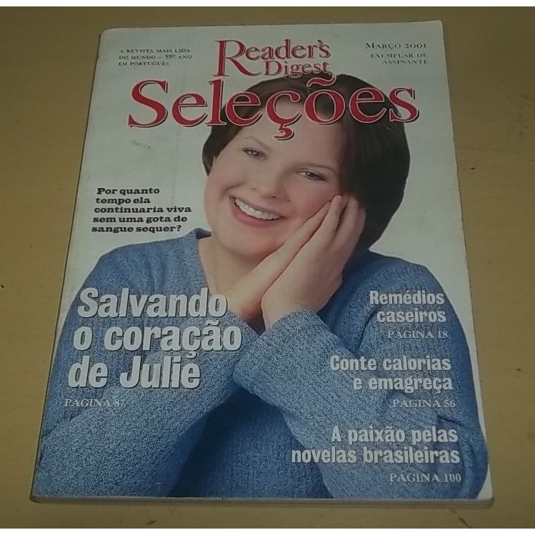 Revista Reder's Digest Seleções  - Março 2001 - Salvando Coração de Julie