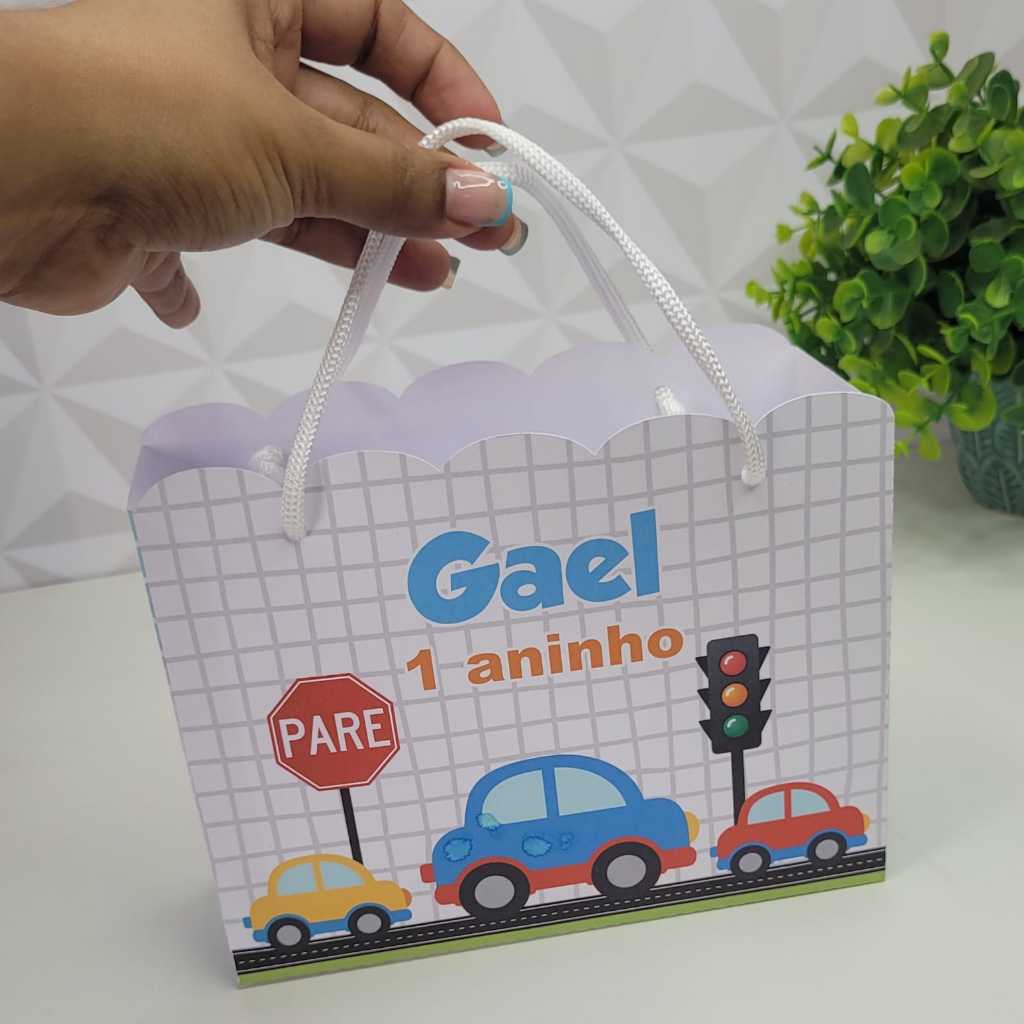 Kit Sacolinha Personalizada Lembrancinhas Festa Infantil PEGUE E MONTE  Carrinhos
