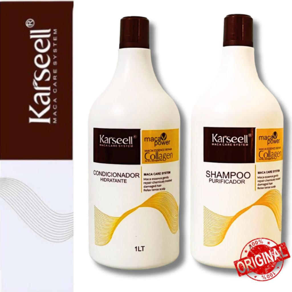 Shampoo Karseell e Condicionador Original Purificador e Hidratante 1L Limpeza Capilar Prof...