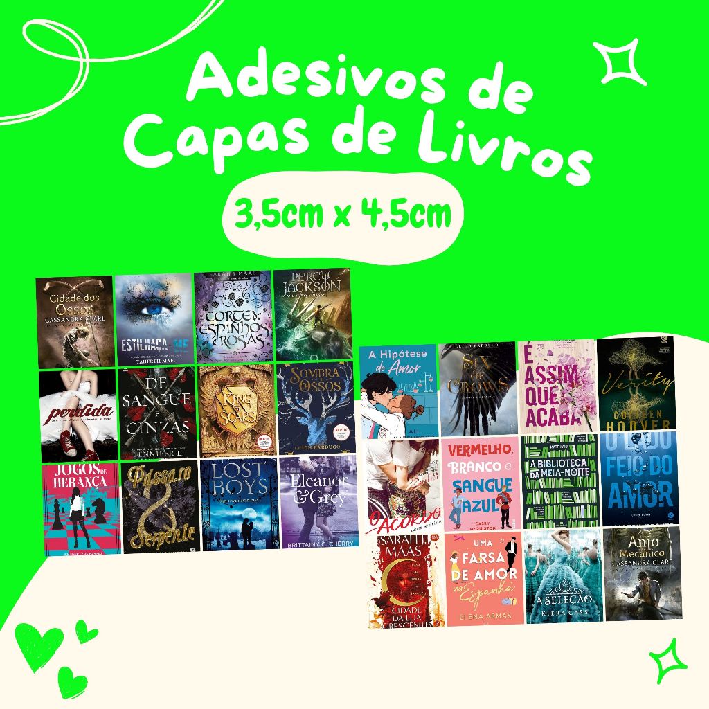 64 | 96 | 128 | 160 | 200 Adesivos de Capas de Livros de 3,5cm x 4,5cm A Sua Escolha