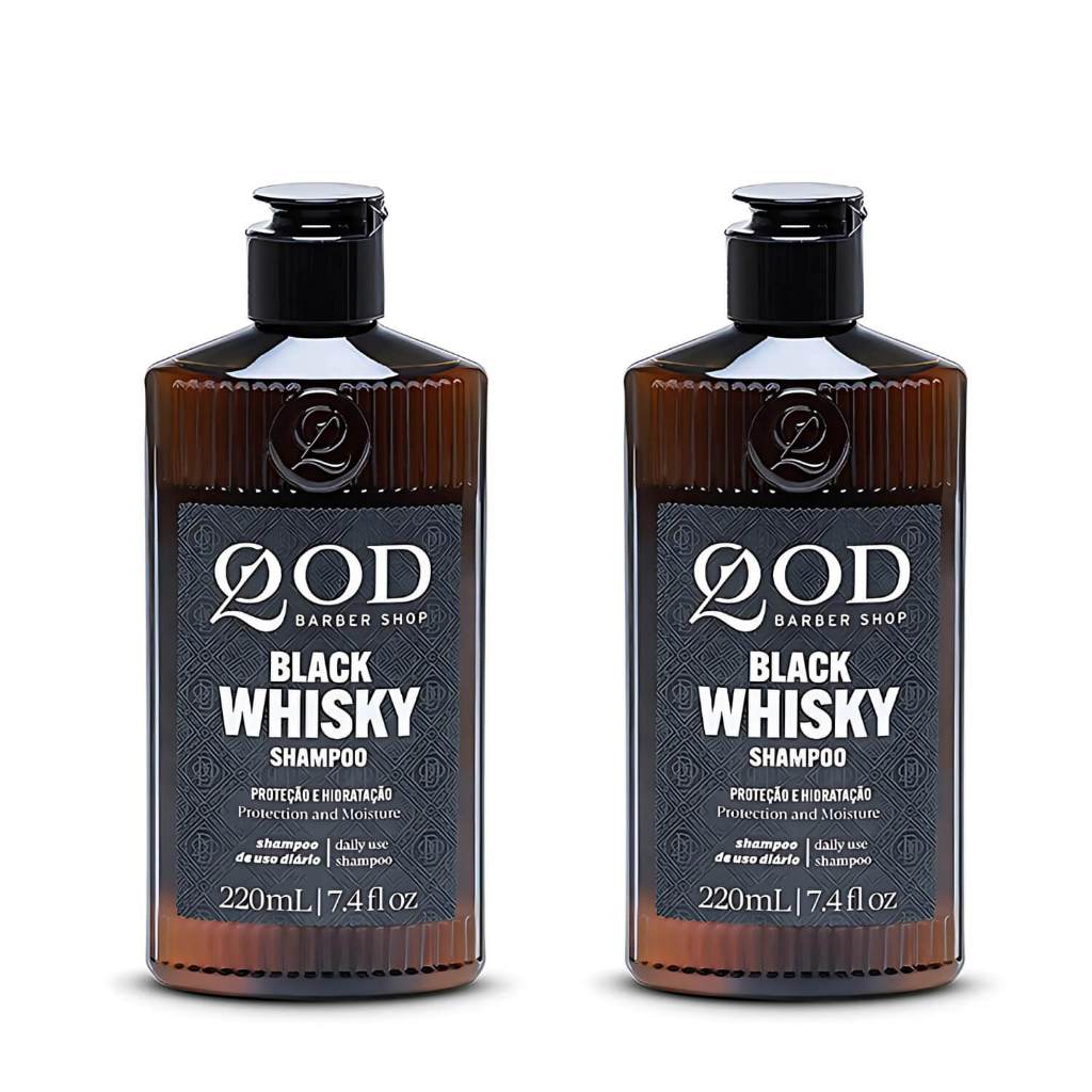 Kit 2 Shampoo para Barba e Cabelo Whiskey 220ml QOD Barber Shop em Oferta na Shopee