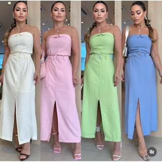 feminina vestido midi tomar de caiu tecido alfaiataria -701