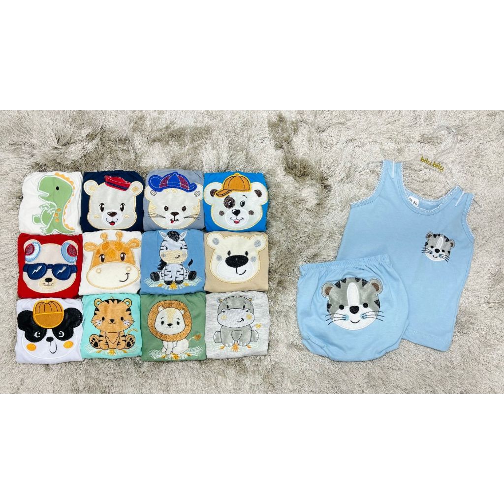 Kit Regata e Tapa-Fralda Bordado 3D Masculino – 2 Peças (RN Baby) em Oferta na Shopee