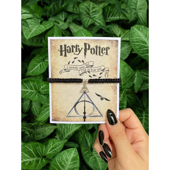 Pulseira Unitária Harry Potter Relíquias Da Morte Mapa do Maroto  Macramê Regulável